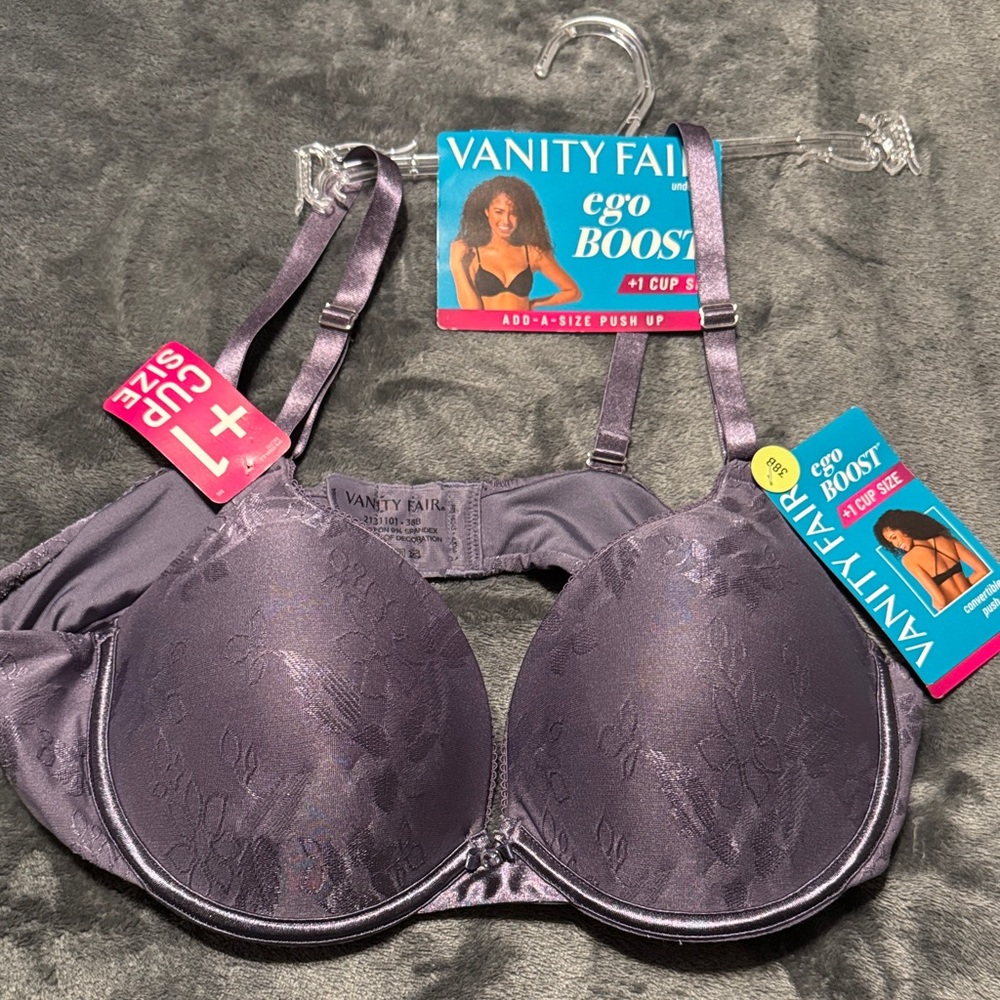 Vanity Fair Ego Boost Plus Size Bra in Deep Purple 38B NWT lilac
